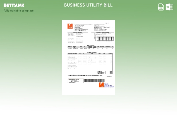 Модерен стил Гана PDS шаблон за деловна сметка за електрична енергија